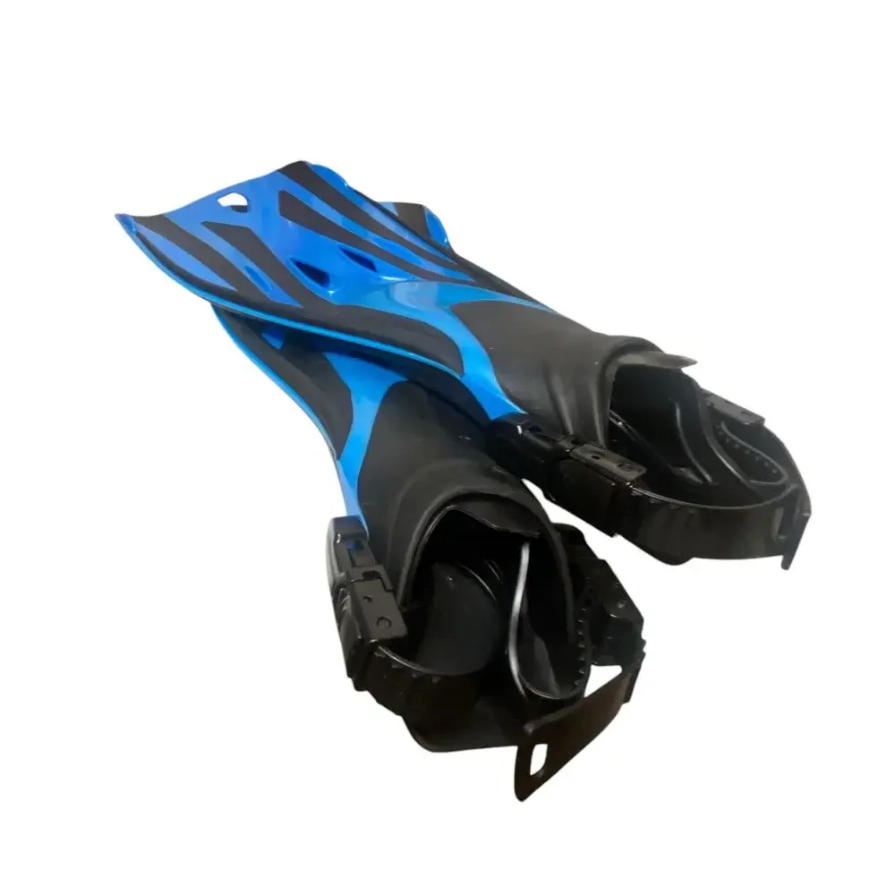 NWOT Kids Adjustable Scuba Diving Fins (L/XL 13.5 - 3.5) in Blue and Black